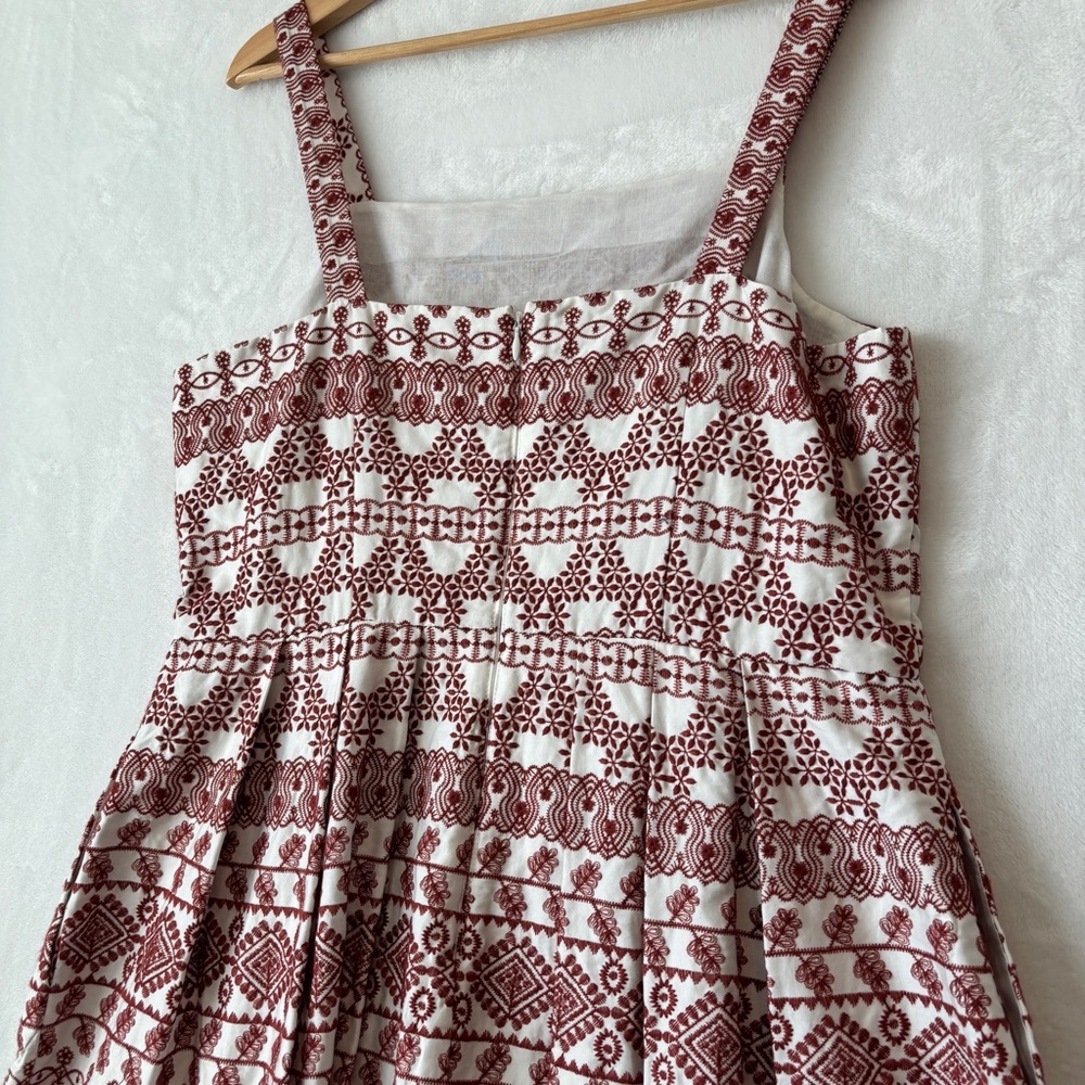Antonio Melani white brown embroidered Dress size 10 - Picture 7 of 9